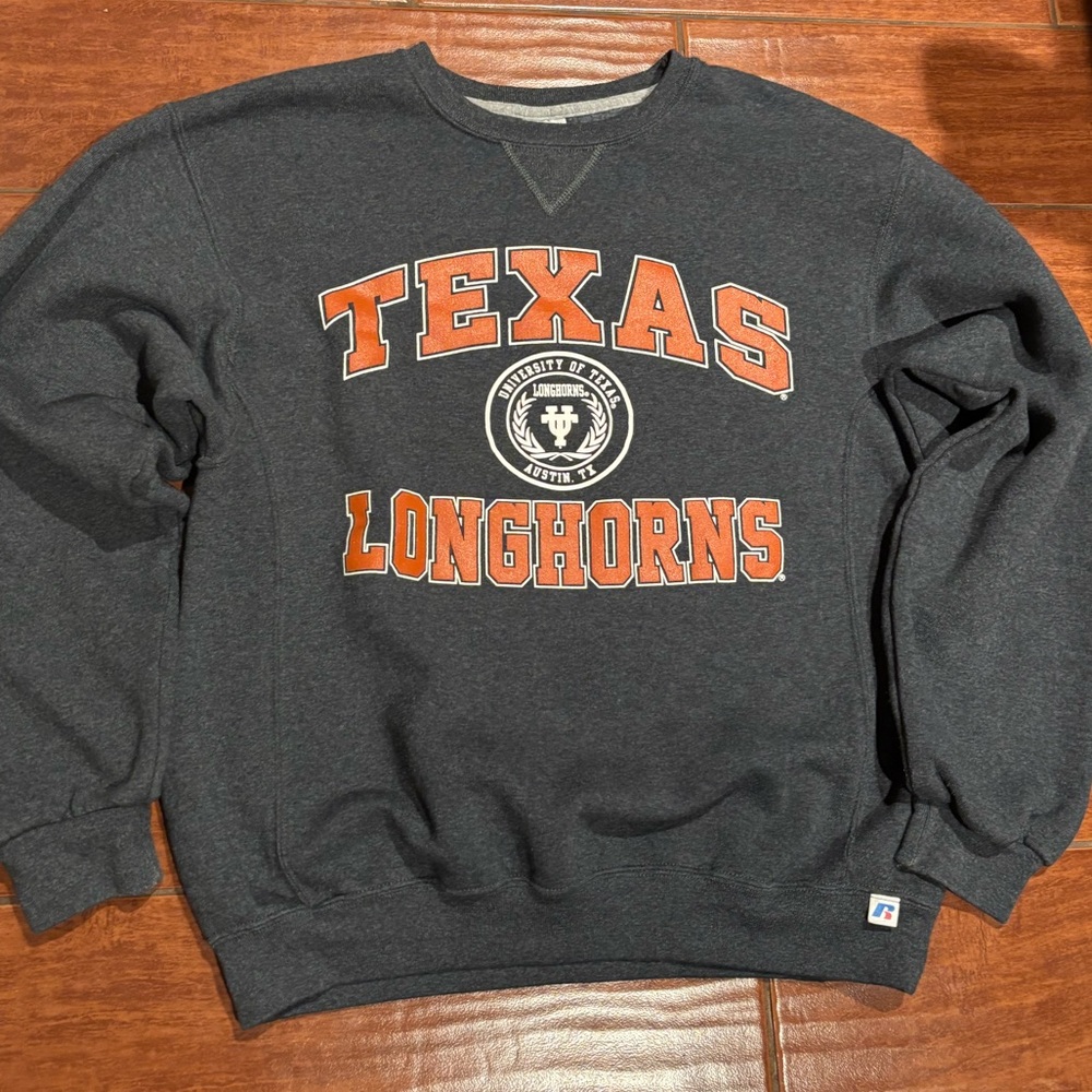Russell Athletic Men's Black Texas Longhorns Crewneck Sweater